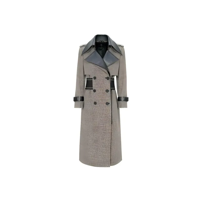 IDPAN Trench Coat Women's Black Beige-0