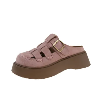 Puppytown Rubber Sole Odor Resistant Abrasion Resistant Slip Resistant Closed Toe Slippers Women's