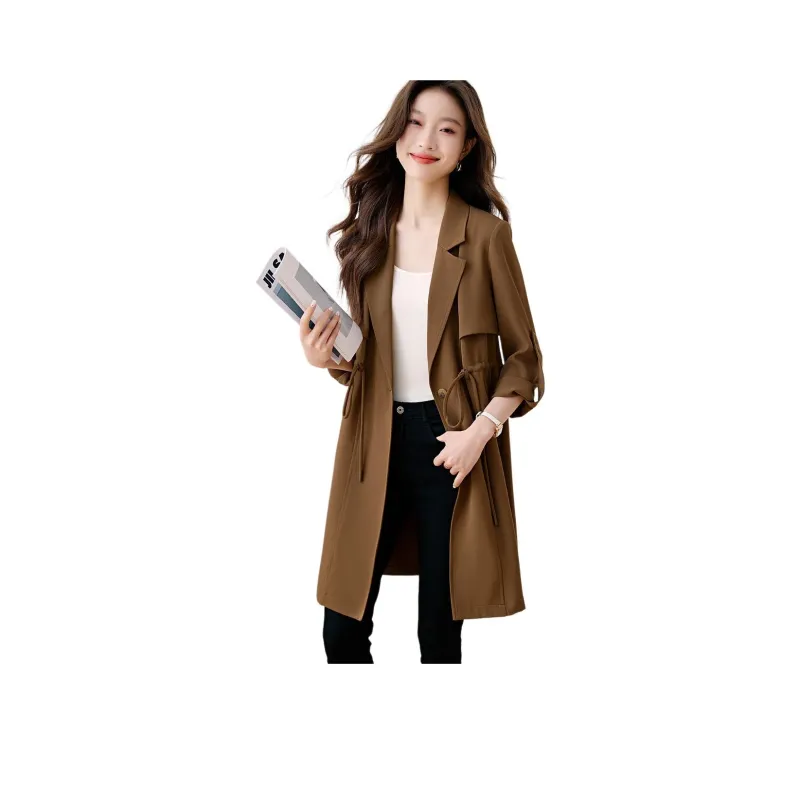 Mo Han Yi Mei Trench Coat Women's Coffee-0