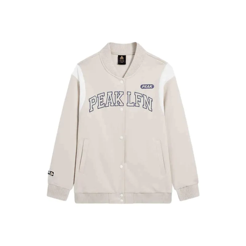 PEAK Fashion Collection Baseball Jacket Women's White Gray-0