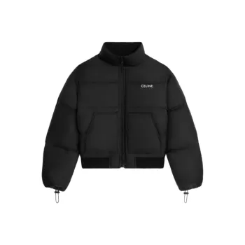 CELINE Logo Printed Zip Up Puffer Jacket