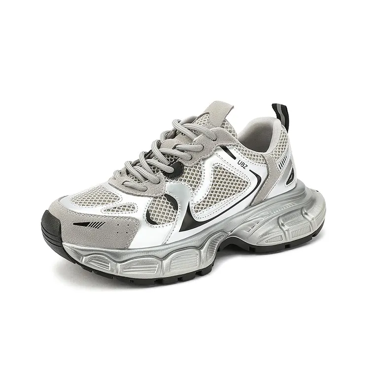 UBZ Low Top Chunky Sneakers Women's Silver-0