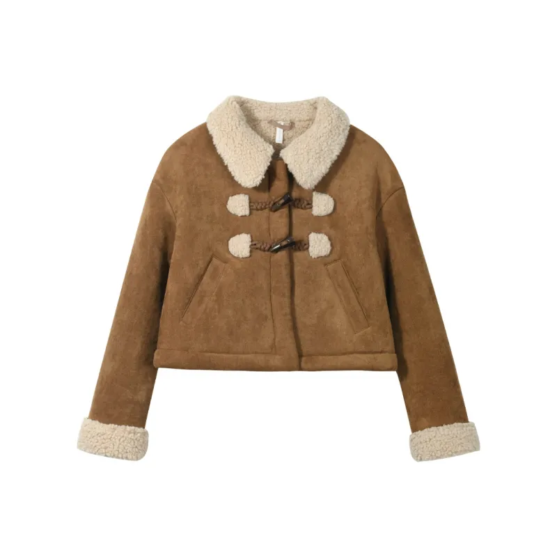 MISHOW Velvet-feel Coat Women's Tea Coffee Color-0