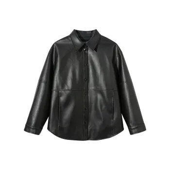 Ouyang Leather Jacket Women's Classic Black