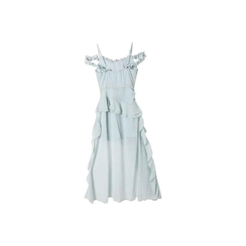 Mu Xiao Xin Slip Dresses Women's Blue-1