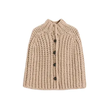 SCANLAN THEODORE Handknit Cape Cloaks Women's Taupe/Taupe