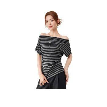Love to serve T Shirts Women's Black Gray Stripes 1