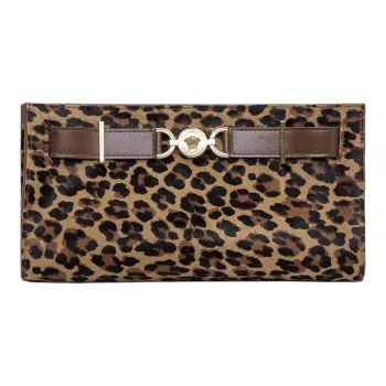FANSIZHE Medusa '95 Leather Crossbody Bag, Shoulder Bag Women's Leopard Print Yellow