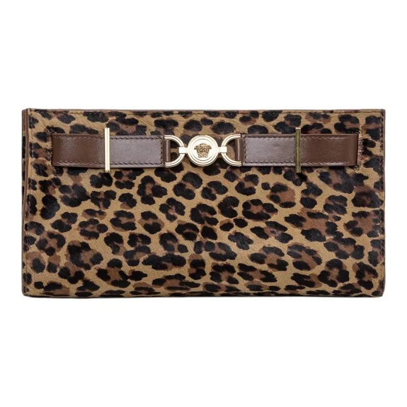 FANSIZHE Medusa '95 Leather Crossbody Bag, Shoulder Bag Women's Leopard Print Yellow-0