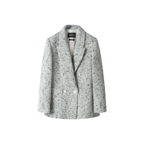 MOSIIMORII Coat Women's Snowflake Beige Gray