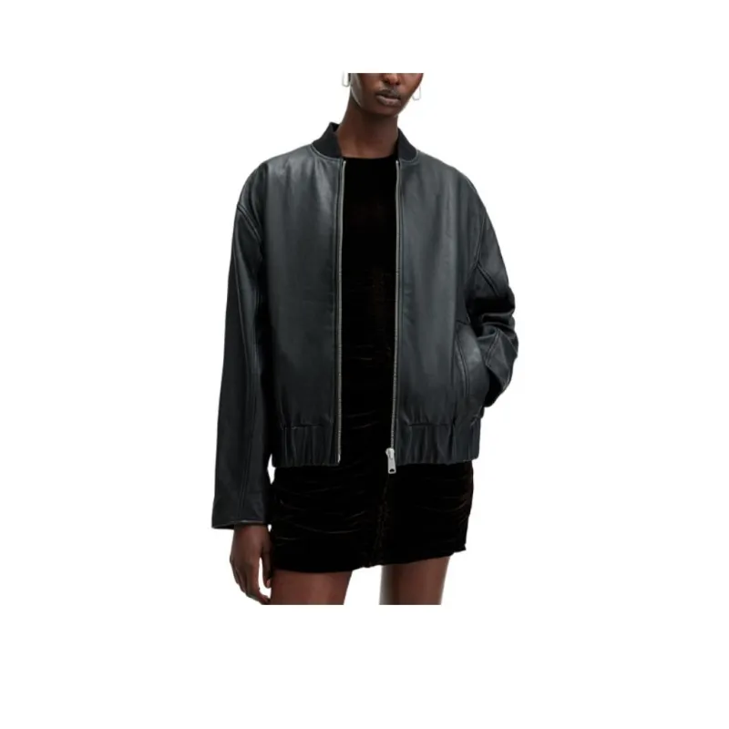 ALLSAINTS Leather Jacket Women's Black-0