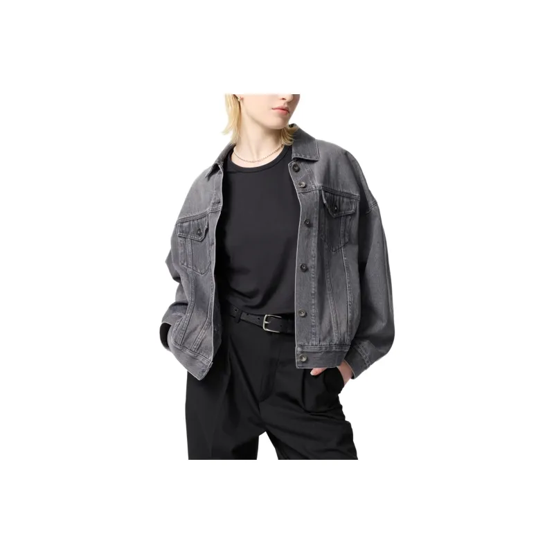 UNIQLO Denim Jacket Women's Lead Gray-0