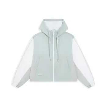 XTEP Sports Life Collection Trench Coat Women's Green Gray/Pearl White/Light Moss Gray