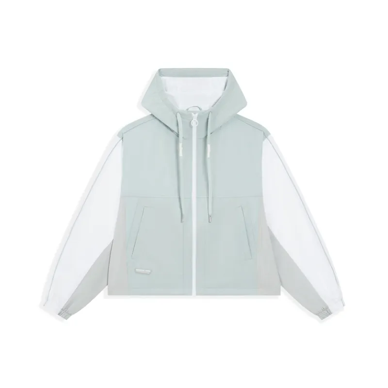 XTEP Sports Life Collection Trench Coat Women's Green Gray/Pearl White/Light Moss Gray-0