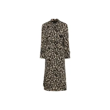 THEORY Leopard Printed Belted Coat
