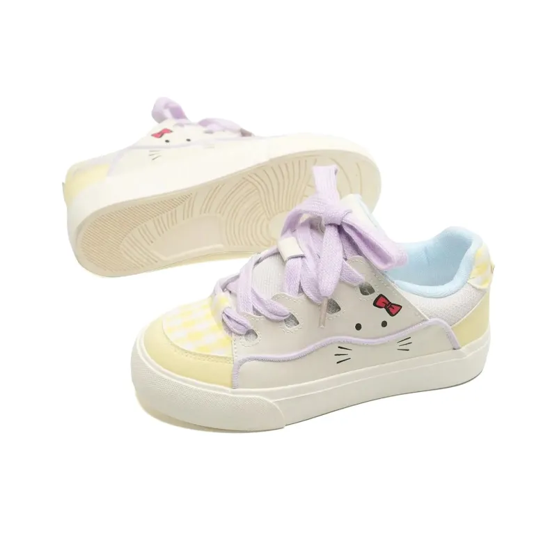 Yalu Canvas Shoes Women's Low Top White/Pink/Purple-4