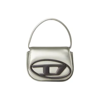 DIESEL Leather Shoulder Bag, Crossbody Bag, Handbag Extra Small Women's Silver