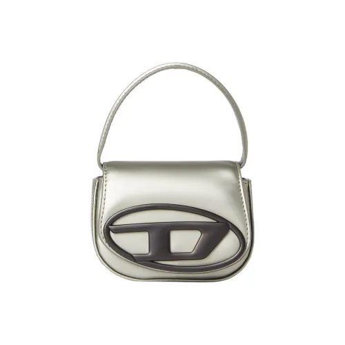 DIESEL Leather Shoulder Bag, Crossbody Bag, Handbag Extra Small Women's Silver
