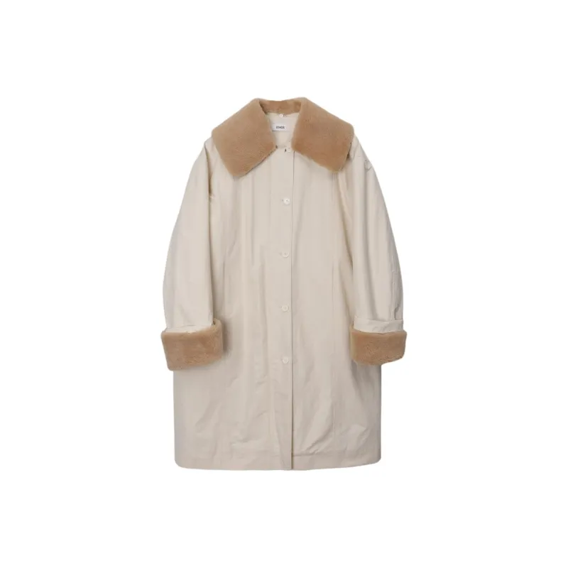 ETHOS COLLAR SHEARING COAT Coats Women's Ivory-0