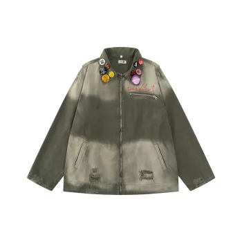 JASONWOOD Cropped Coats Unisex Military Green