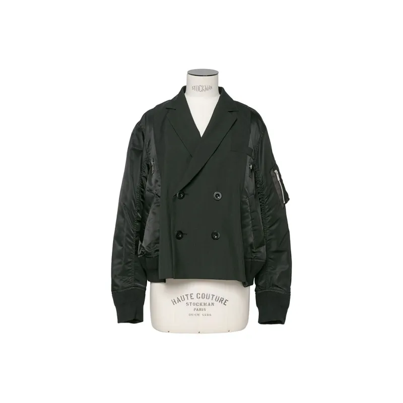 Sacai Suiting X Nylon Twill Jacket 'Black'-0