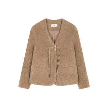 Mo Han Yi Mei Velvet feel Coat Women's Camel