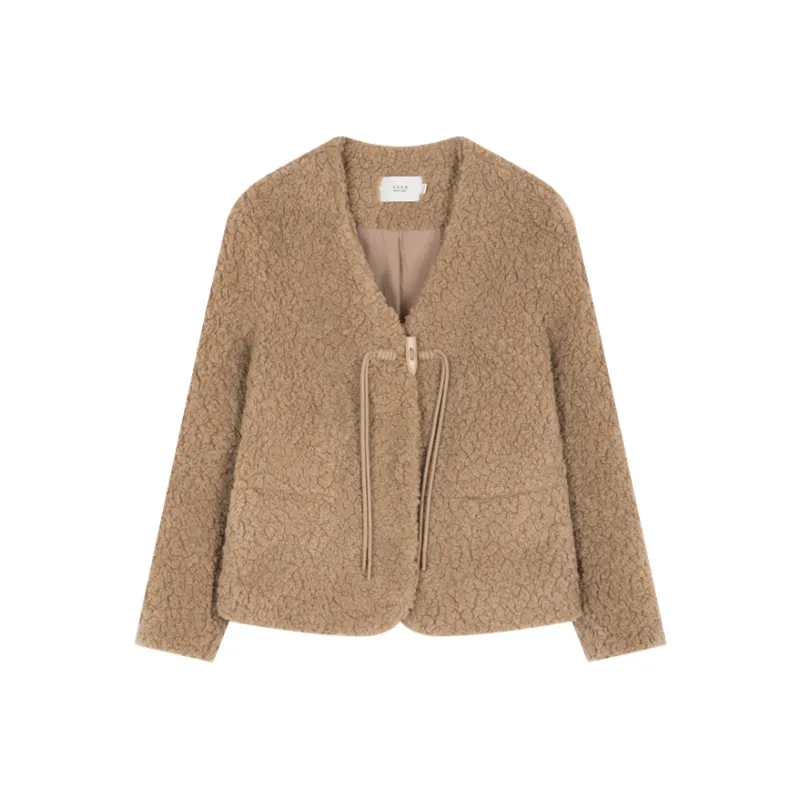 Mo Han Yi Mei Velvet feel Coat Women's Camel-0