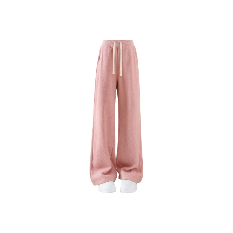 MINISO Casual Pants Women's Pink Solid Color-0