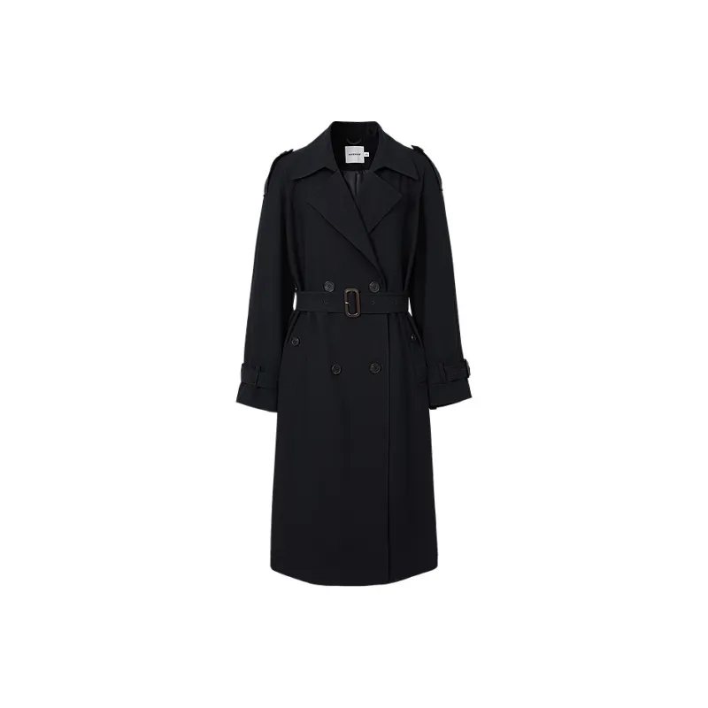 Hopeshow Trench Coat Women's Navy Blue-0