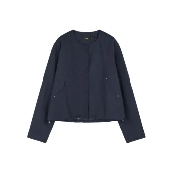 Mo Han Yi Mei Baseball Jacket Women's Navy Blue