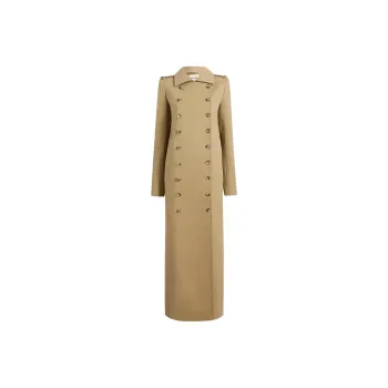 KHAITE Mallory Double Breasted Long Coat
