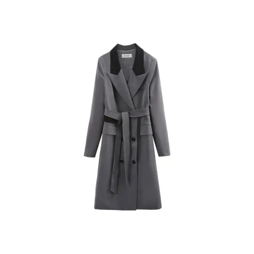 A Paradise For Awakening Trench Coat Women's Gray