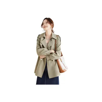 TERRE BLEUE Trench Coat Women's Khaki