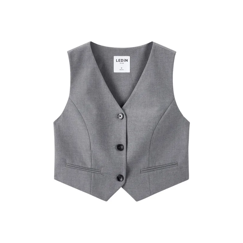 LEDIN Vests Women's Tin Gray In Stock-0
