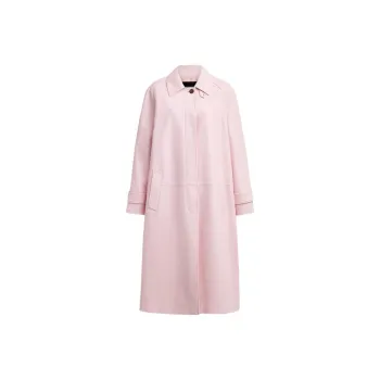 COACH Leather Wind Coat Trench Coat Women's Pink