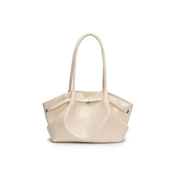 Single Warehouse PU Shoulder Bag Regular Women's Ivory/Black/Burgundy/Light Yellow/Light Blue