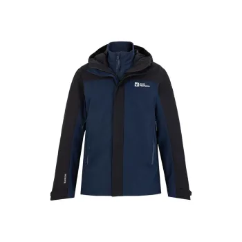 Jack Wolfskin Waterproof And Windproof To Keep Warm Windbreaker Jacket Women's Blue Black