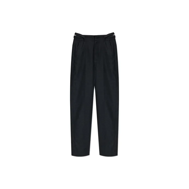 Lemaire Belted Soft Tailored Pants 'Anthracite/Grey'-0