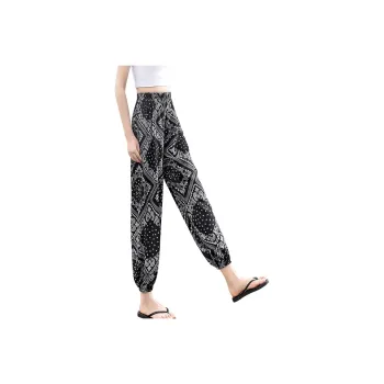 Cypress House Casual Pants Women's Black With White Floral