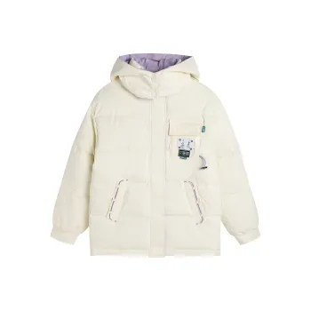 HEFENGJINYU Puffer Jacket Women's Versatile Ivory White