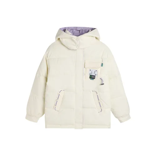 HEFENGJINYU Puffer Jacket Women's Versatile Ivory White