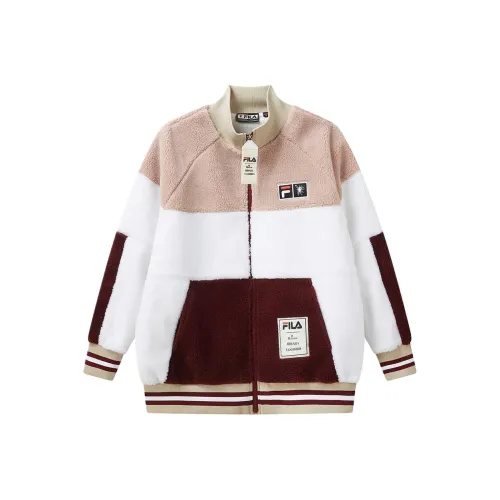 FILA x Maison MIHARA YASUHIRO Velvet-feel Coat Women's Burgundy & White