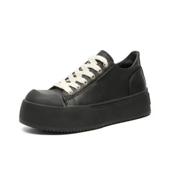 MADALLO Cushioning Abrasion Resistant Lightweight Height Increasing Mat Low Top Skateboard Shoes Unisex Black