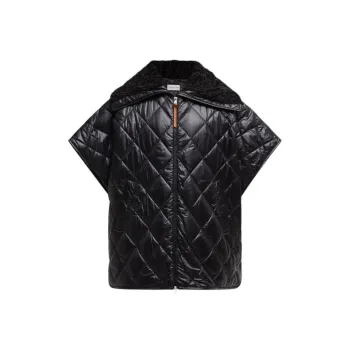 Moncler Cape Moncler Teddy Neck Zip Up Padded Cape