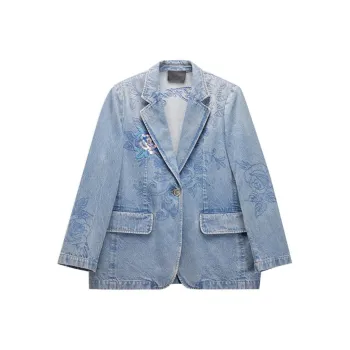Ed Hardy SS25 Denim Jacket Women's Blue