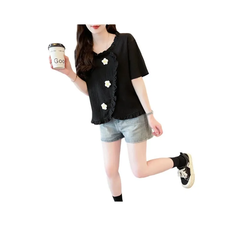 Mu Xiao Xin Drop Shoulder Sleeve T Shirt Women's-4