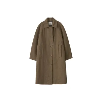 NOTHING WRITTEN FW24 Wool Balmacaan Coat Coats Women's Taupe/Taupe