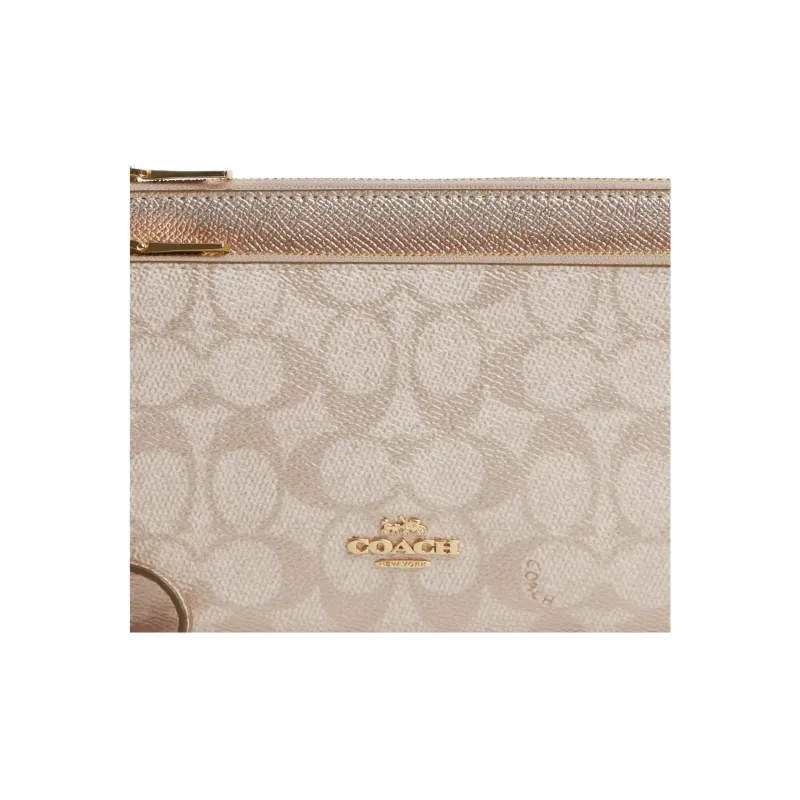 COACH Coated Canvas Wallet Women's Champagne-2
