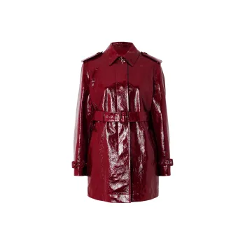GUCCI Leather Jacket Women's Red