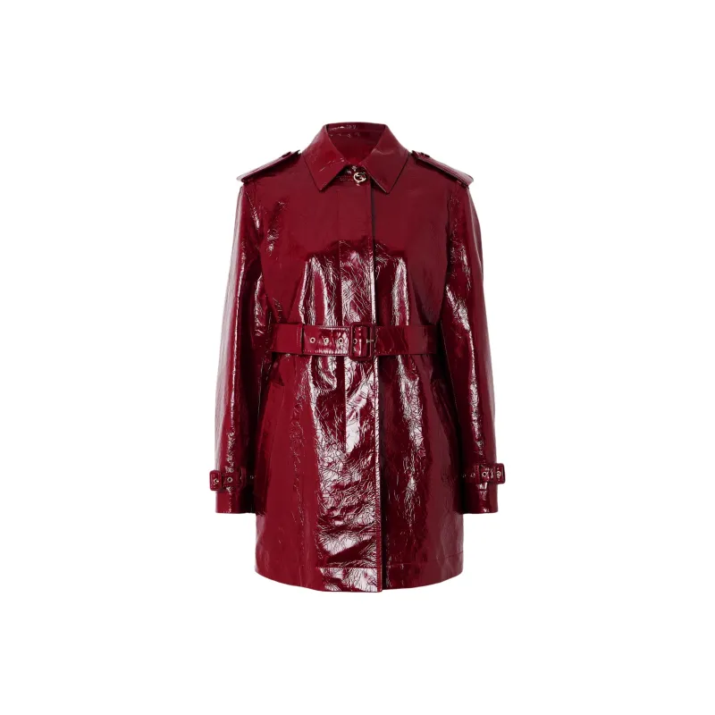 GUCCI Leather Jacket Women's Red-0